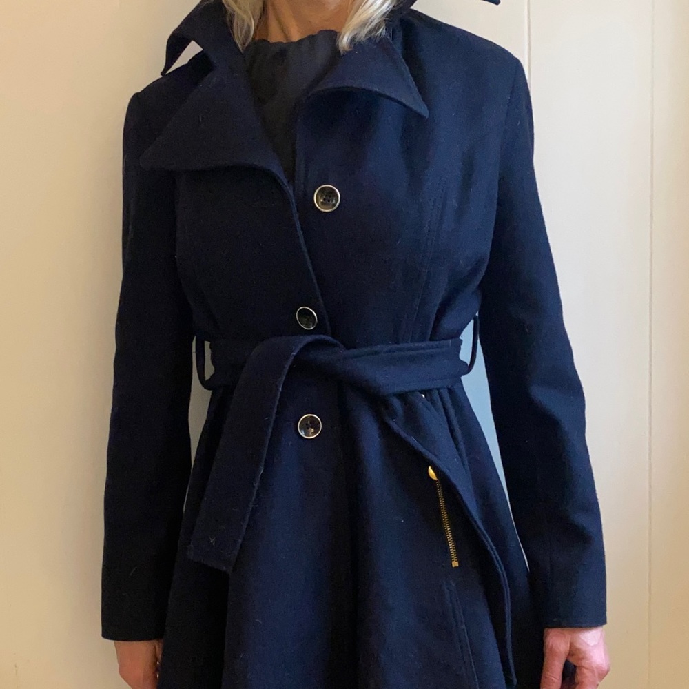 Gorgeous Navy A-Line Winter Coat!